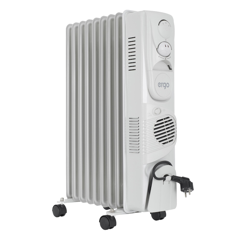 Обігрівач масляний ERGO HO 202009 F, 9 секцій, з вентилятором